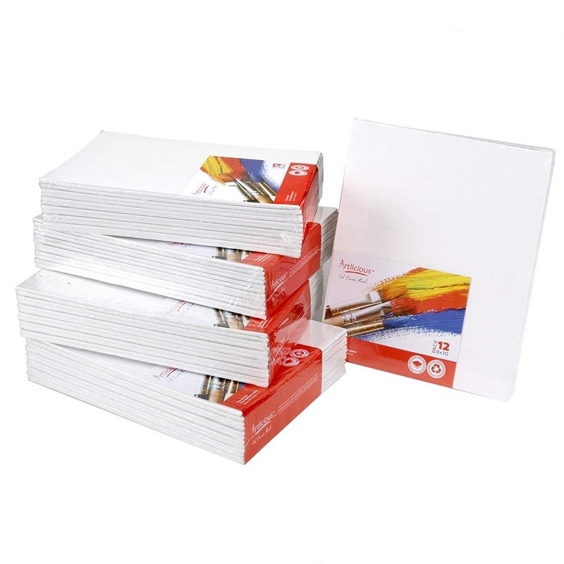 Artlicious Canvases for Painting - Pack of 12, 11 x 14 Inch Blank White Canvas Boards - 100% Cotton Art Panels for Oil, Acrylic & Watercolor Paint - Image 3